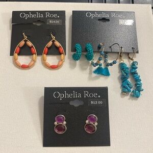 Ophelia Roe dangling earrings bundle NWT